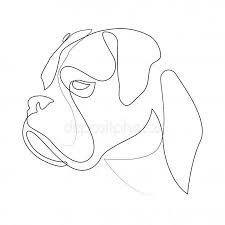 Black And White Boxer Dog Clip Art Continuous Line Boxer Single Line Minimal Style Dog Vector Illustration Portra Affiliate Single Minimal B Dog Line Drawing Dog Line Art Boxer Tattoo