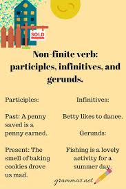 Non Finite Verb Grammar Newsletter Part Of Speech Grammar Grammar Sentences Grammar Chart