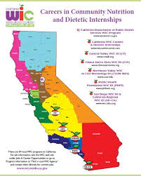 California Wic Locations And Dietetic Internships Click On Map Graphic To Access Pdf Version With Links To Each Location Website Internship Wic Program Wic