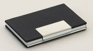 Collection page for business card holders and cases is loaded. Business Card Cases