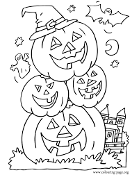 Halloween Bat Ghost And Halloween Pumpkins Coloring Page Halloween Coloring Sheets Pumpkin Coloring Pages Halloween Coloring Pictures