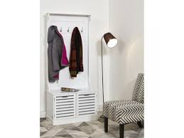Ce porte manteau vestiaire vous offre la possibilité de ranger les vestes ou manteaux de toute la famille grâce à ses 8 patères et 16 crochets. Meuble D Entree Porte Manteaux Oxford Blanc Subleem