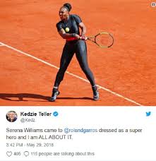 Serena williams zal roland garros niet winnen dit jaar. Roland Garros Serena Williams Explique Pourquoi Elle Porte Une Tenue De Super Heroine