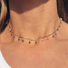 Amore Necklace In 2020 Gold Necklace Women Gold Charm Necklace Blue Stones Jewelry