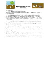 Dna mutations worksheet answer key. Phet Natural Selection Shamira Dominance Genetics Organisms