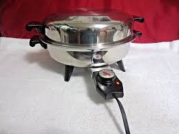 Amway Queen Electric Skillet Fry Pan W High Dome Lid Stainless Steel 7453 Usa Amwayqueen