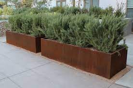 All of our planters are available with or without drain holes, irrigation line holes or casters. Custom Metal Fabrication Outdoor Fireplace Designs Bentintoshape Designer Fire Pits Modern F Garden Planter Boxes Raised Garden Planters Planter Boxes