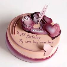 Happy Birthday Cake For Wife With Name Browse Tweet Added By Mynamepixindia Flower Chocolate Birthday Cake And Write Your Wife Na Birthday Cake Chocolate Write Name On Cake Beautiful Birthday Cakes