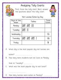 analyzing tally charts freebie tally chart kindergarten