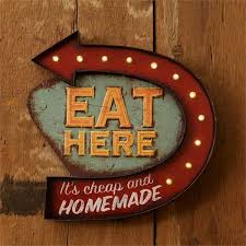 Maybe you would like to learn more about one of these? Vintage Style Eat Here Led Sign This Old Vintage Style Diner Led Sign Will Brighten Up Any Kitchen This Vintage Metal Signs Retro Wall Decor Wall Signs