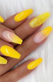 From dark yellow to neon yellow, see beautiful acrylic manicures here. Pin On Nail Designs Acrylic