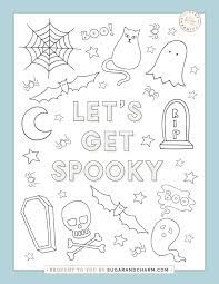 Each printable highlights a word that starts. Printable Halloween Coloring Pages Sugar And Charm