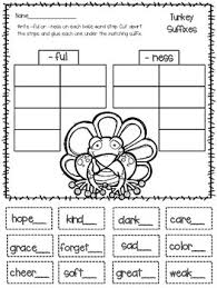Thanksgiving phonics worksheets sight word. Suffix Worksheets And Game Thanksgiving By Wild About Second Grade