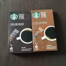 Starbucks via instant decaf italian roast coffee is roasty and sweet with a rich, deep flavor and notes of caramelized sugar just tear open a packet of starbucks via instant decaf italian roast coffee, add hot water, wait 10 seconds and stir. Starbucks Via Instant Coffee Food Drinks Beverages On Carousell