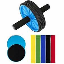 Details About 8 Pc Ab Roller Core Sliders Exercise Resistance Bands Workout Abdominal Fitness