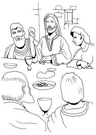 Jesus Eating In The Last Supper Coloring Page Kids Play Color Jesus Coloring Pages Last Supper Free Coloring Pages