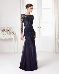 Navy Blue Beads Sequin Mother Of The Bride Dress Long Sleeve Chiffon Gown Custom Sequin Mother Bride Prom Girl Dresses Prom Dresses For Sale Tulle Prom Dress