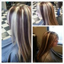 In this technique, prominent tones such as gray, platinum, pink, green and blue are used most. Dark Brown And Blonde Chunky Highlights