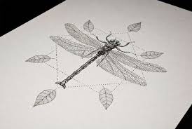 Snap, tough, & flex cases created by independent artists. Dotwork Dragonfly On Geometric Drawings Decorated With Leaves Tattoo Design Tattooimages Biz