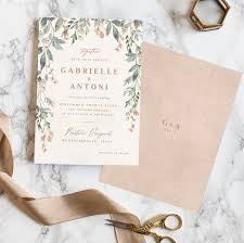 Rustic Vines Wedding Invitations With Gorgeous Greenery And Foliage Surrounding All The Wedding Det Vines Wedding Wedding Invitations Beach Wedding Invitations