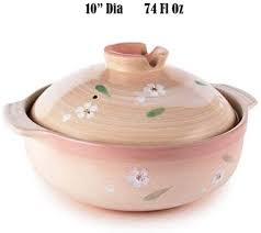 Stainless steel stock pot with lid a professional stainless steel cookware. Japanese Clay Pot Hot Pot Casserole Sakur Cherry Blossom Design 74 Fl Oz 10 D Ebay
