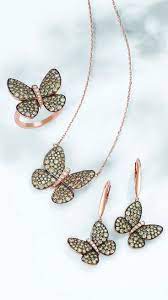 Sweet Butterflies Chocolate Diamonds Jewelry Pendant