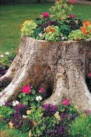 tree stump planter love this so pretty by anna westen tuin ideeen tuin decor tuin