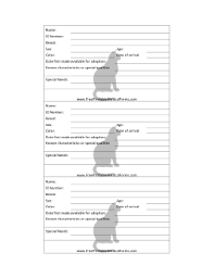 Printable Cat Adoption 3x5 Cage Card Pet Vet Dogs Health Warning Signs Cat Adoption