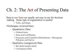 Ch 2 The Art Of Presenting Data Data In Raw Form Are Usually Not Easy To Use For Decision Making Some Type Of Org Types Of Organisation Descriptive Graphing