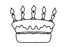Ein kleiner kuchen förmigen kuchen, um den geburtstag zu feiern. Ausmalbilder Zum Geburtstag Geburtstagstorte Kerzen Happy Birthday