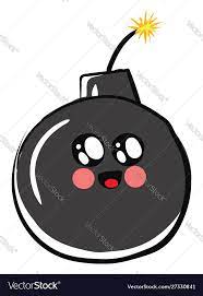 Cute bomb on white background Royalty Free Vector Image