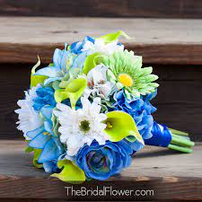 Silk Wedding Bouquets Silk Flower Wedding Bouquet Blue Wedding Bouquet