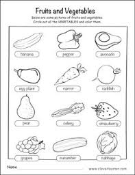 Kindergarten Preschool Worksheet On Fruits Kids Vegetables Fruits And Vegetables Ground Turkey Nutrition