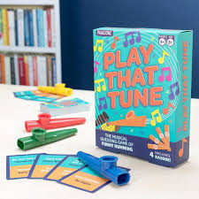 The best thing to say is to hum it not blowing in it! Play That Tune Musical Kazoo Game Fun Family Games Paladone Trade