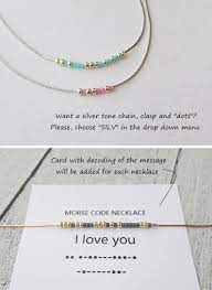 Custom Morse Code Necklace Secret Message Jewelry Etsy In 2021 Morse Code Necklace Secret Message Jewelry Message Jewelry