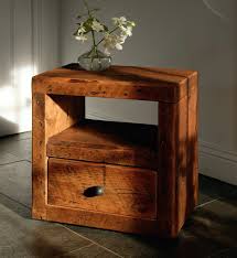 Reclaimed Wood Bedside Table With Drawer For Bedroom Dekorasi Penyimpanan