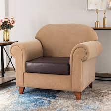 Materials you'll need for the seat cushions are as follows: Latitude Run Faux Leather Stretchy Sofa Seat Cushion Cover Chair Couch Loveseat Slipcovers In 27 5 H X 25 W X 9 D Wayfair