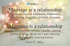 Marriage Is A Relationship That Cannot Survive Selfishness Impatience Domineering Inequality And Lack Marriage Advice Quotes Marriage Quotes Spouse Quotes