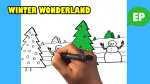 You can go without the ruler if you are good with making straight lines. How To Draw Christmas Winter Wonderland Easy Pictures To Draw Youtube