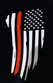 Firefighter Stripe Red Line Flag Sticker American Flag Art Firefighter Thin Red Line Flag