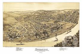 Vintage Map Of Duquesne Pennsylvania 1897 Art Print By Ted S Vintage Art Birds Eye View Map Duquesne Allegheny County