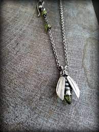 Peridot Firefly Necklace Silver Firefly With Peridot Gem Insect Amulet Lightening Bug Jewelry Firefly Charm Necklace Firefly Necklace Jewelry Firefly Jewelry Necklace