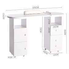 White Nail Station Salon Manicure Nail Polish Table Desk With Wheels Living And Home Nail Station Beauty Room Decor Nail Salon Decor