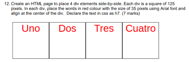 Walmart.com has been visited by 1m+ users in the past month 12 Create An Html Page To Place 4 Div Elements Chegg Com