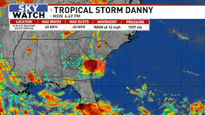 — tropical storm danny made landfall monday evening on south carolina's coast, threatening to dump several inches of rain on parts of the southeast as it blusters inland. Zetgkdyqye6zvm