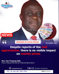 Despite reports of cedi appreciation, there is no visible impact