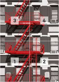 Fire escapes cast complex shadows as the light of the day changes. Fire Escape Wall Mural Buy At Abposters Com