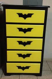 Batman Clothes Drawers That I Made For My Son The Piece Of Furniture Was Unfinished I Sanded And Then Applied A C Batman Furniture Batman Bedroom Batman Room