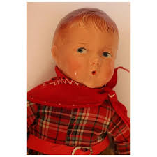 Vintage Composition Whistling Jim Doll, 13 IN, Vintage Whistling Jim