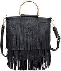 Check spelling or type a new query. Buy Black Leather Fringe Crossbody Bag With A Reserve Price Up To 67 Off